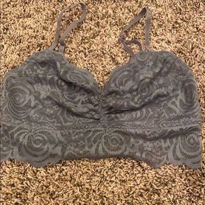 Grey Lace Bralette, VS PINK